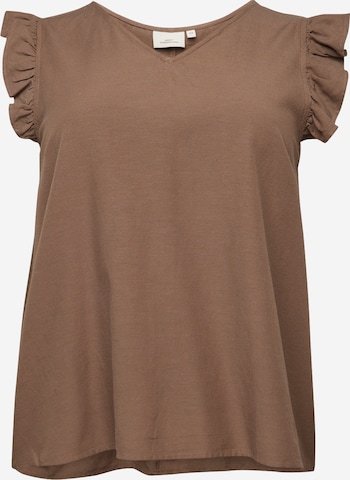 ONLY Carmakoma Blouse 'JUPITER' in Brown: front