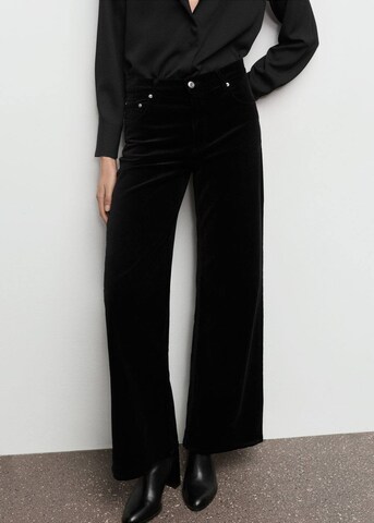 MANGO Wide Leg Hose 'siracusa' in Schwarz: Vorderseite