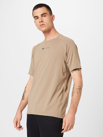 T-Shirt fonctionnel 'Toscan' Virtus en marron : devant