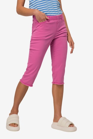 Skinny Pantalon LAURASØN en rose : devant