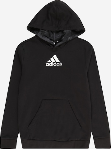 ADIDAS SPORTSWEAR Sport sweatshirt 'Brand Love Allover Print' i svart: framsida