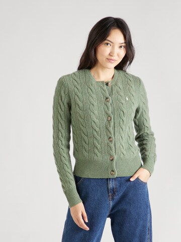 Polo Ralph Lauren Плетена жилетка в зелено: отпред