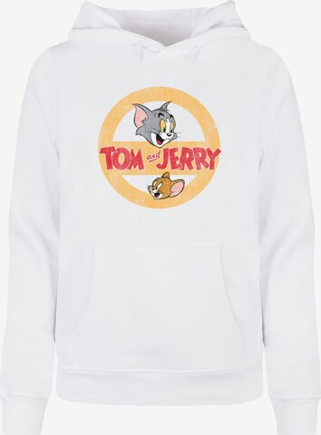 ABSOLUTE CULT Sweatshirt 'Tom And Jerry - Circle One' in White: front