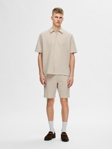 SELECTED HOMME Классический крой Рубашка 'SLHBen' в Бежевый