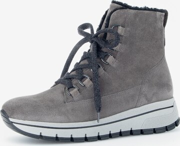 GABOR Lace-Up Ankle Boots in Grey: front