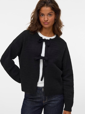 VERO MODA Knit cardigan 'BOOM' in Black: front