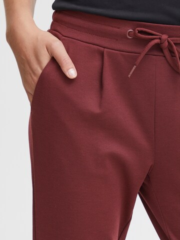 ICHI - Slimfit Pantalón 'KATE' en rojo