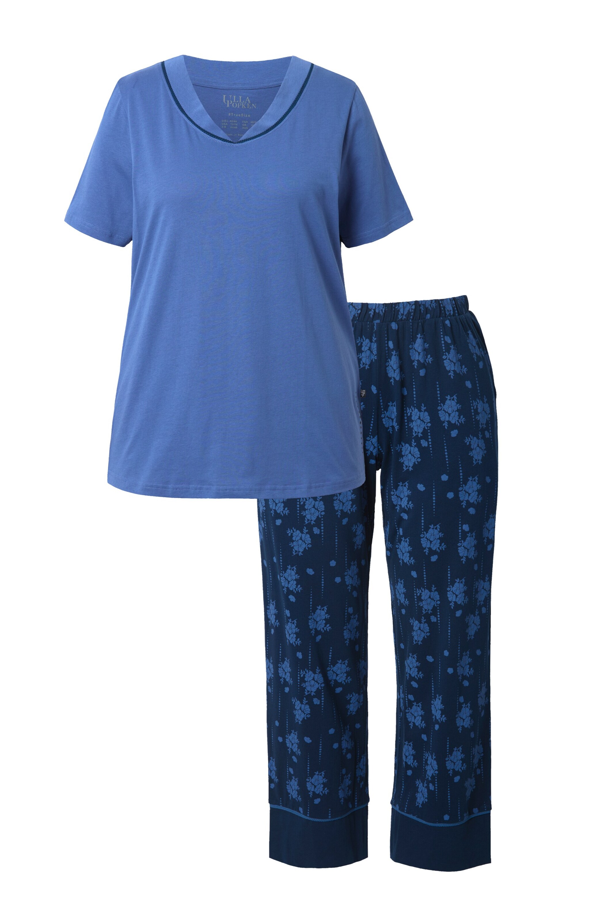 Ulla Popken Pyjama in Blauw: voorkant
