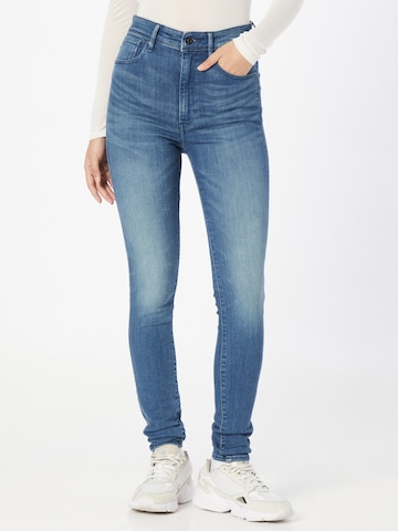 G-Star RAW - Skinny Calças de ganga 'Kafey' em azul: frente