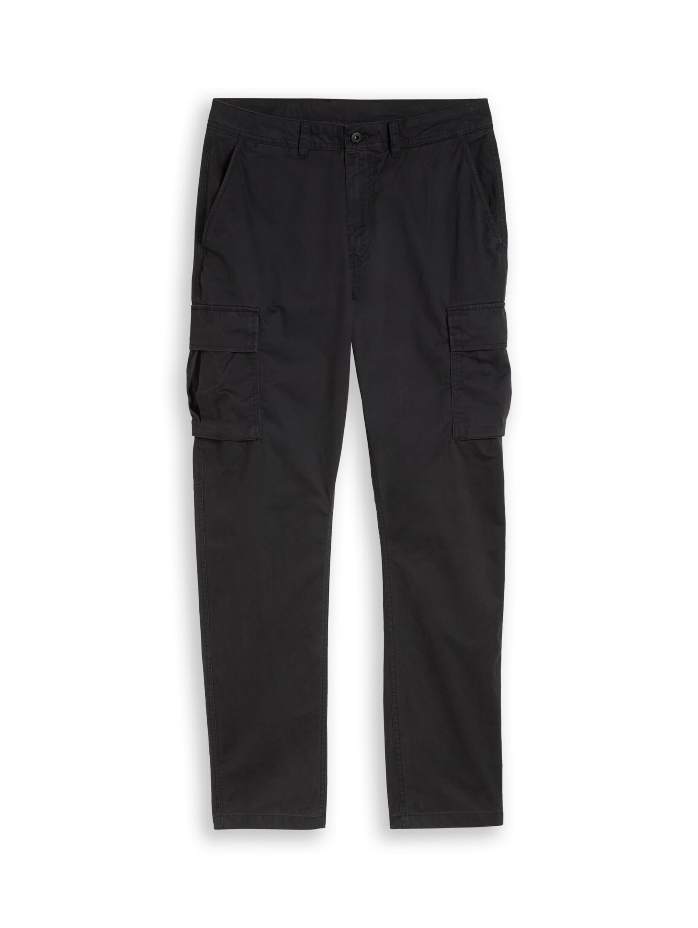 Regular Pantalon cargo TOM TAILOR DENIM en noir : devant