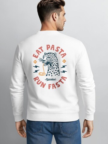 Neverless Sweatshirt 'Eat pasta' in White