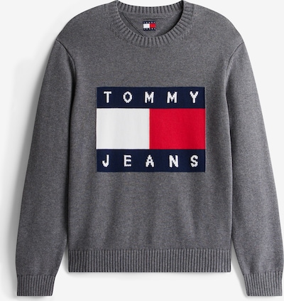 Megztinis iš Tommy Jeans, spalva – tamsiai mėlyna jūros spalva / tamsiai pilka / raudona / balta, Prekių apžvalga