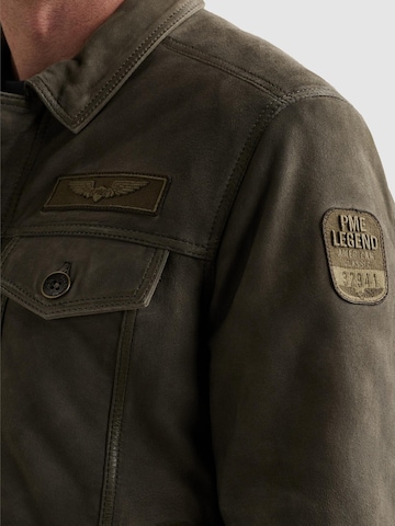 PME Legend Välikausitakki 'Air Leather jacket' värissä vihreä