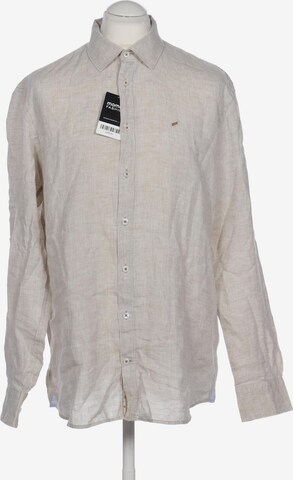 HECHTER PARIS Button Up Shirt in XL in Beige: front