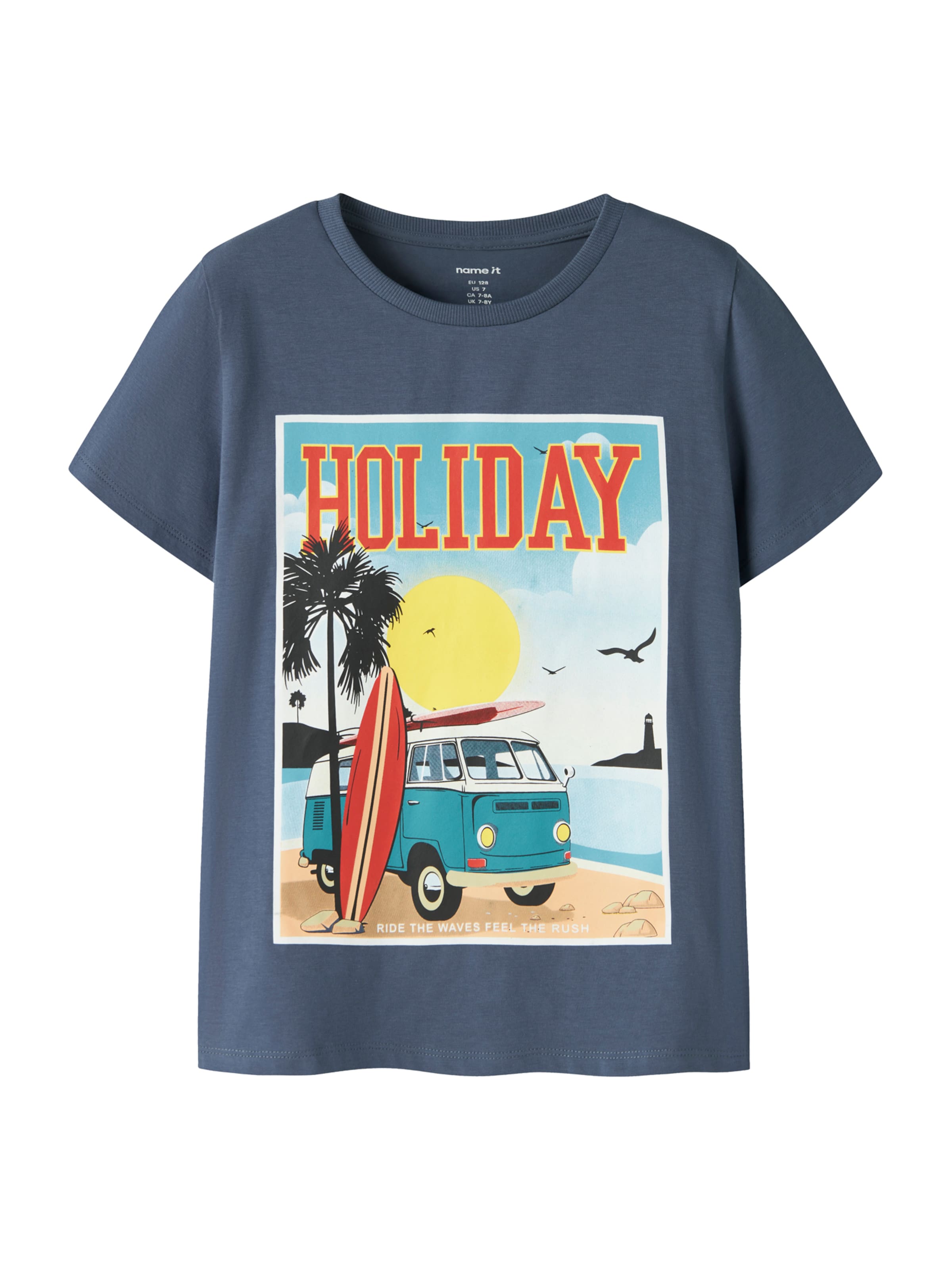 NAME IT Тениска в синьо: отпред