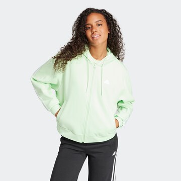 ADIDAS SPORTSWEAR Athletic Zip-Up Hoodie in Green: front