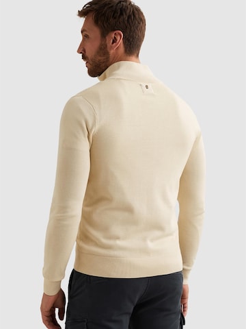 PME Legend Tröja 'Pullover in cotton/modal with half-zip' i beige