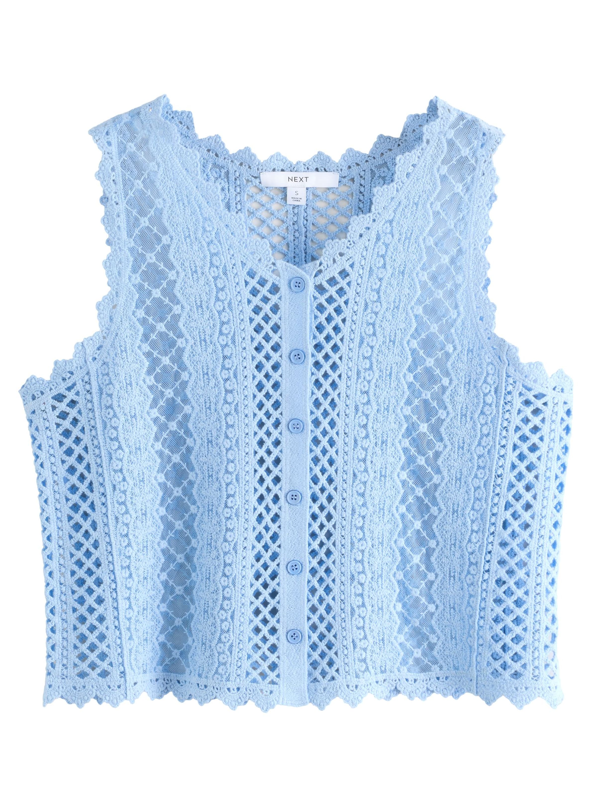 Next Pletená vesta – modrá: přední strana