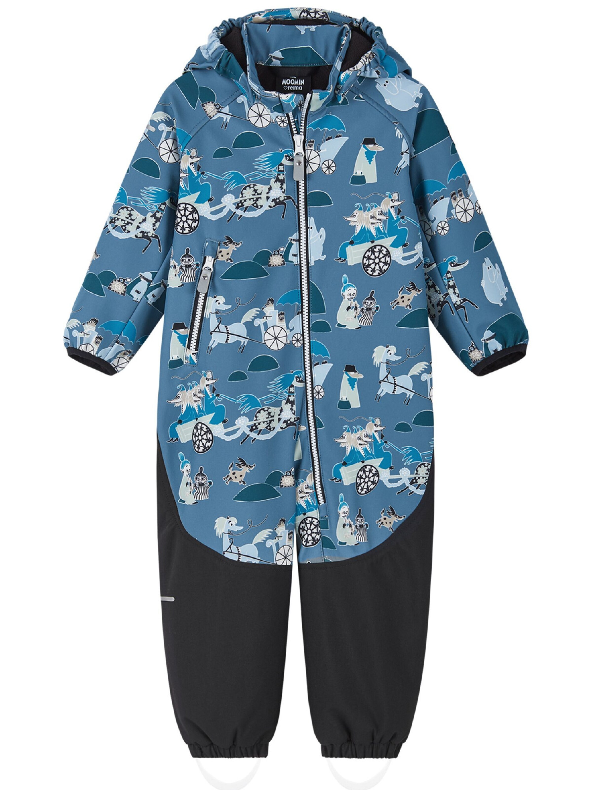 Reima Softshell Overall ' Moomin Mjosa ' in Blau: Vorderseite