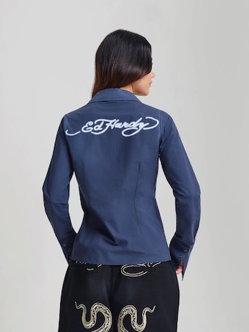Camicia da donna di Ed Hardy in blu: dietro