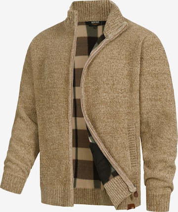 INDICODE JEANS Gebreid vest ' INFilion ' in Beige: voorkant