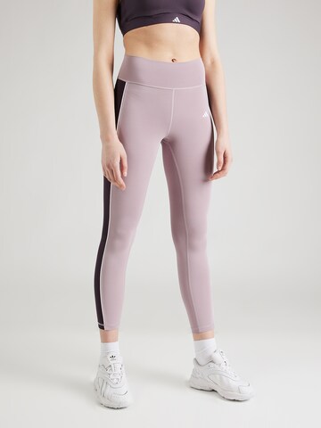 ADIDAS PERFORMANCE Slim fit Workout Pants in Purple: front