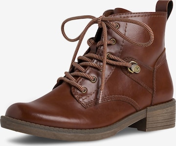 TAMARIS Lace-Up Ankle Boots in Brown: front