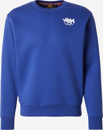 Sweat-shirt ALPHA INDUSTRIES en bleu : devant