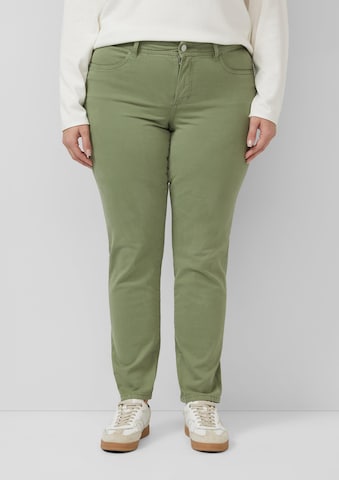 s.Oliver Slimfit Jeans in Groen: voorkant