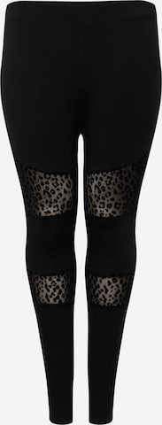 Urban Classics Skinny Leggings in Black: front