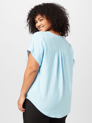 Fransa Curve Bluse in Blau