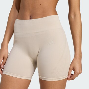 ADIDAS PERFORMANCE Skinny Sportovní kalhoty 'Essentials' – béžová