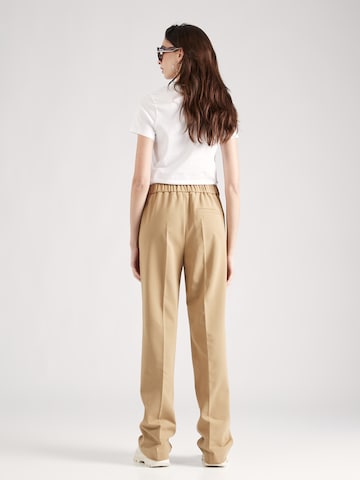 BOSS Black Wide leg Trousers with creases 'Taluca' in Beige