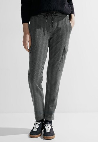 CECIL Tapered Pants 'Tracey Dessin' in Grey: front