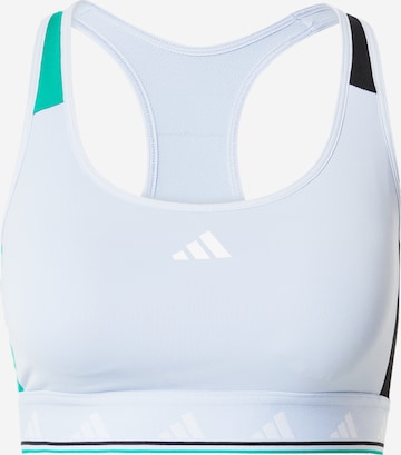 ADIDAS PERFORMANCE Bustier Sports-BH 'Powerreact Medium-Support Techfit' i blå: forside