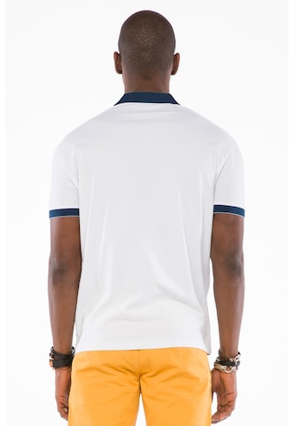 CIPO & BAXX Poloshirt mit maritimen Prints in Weiß