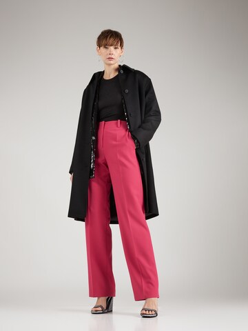 HUGO Regular Pleated Pants 'Hulana' in Pink