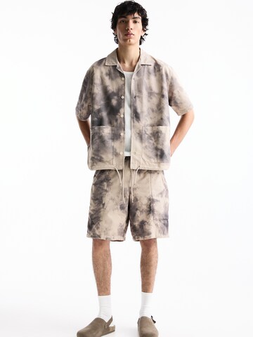 Pull&Bear Comfort fit Button Up Shirt in Beige