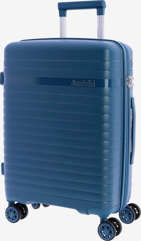 Amichi - Carrito 'AMICHI - Maleta Cabina 55x40x20- Maletas de Viaje - Maletas de Viaje Cabina Apta para Ryannair- Trolley Equipaje para Avion Resistente con 4 Ruedas de 360º y candado TSA' en azul: frente