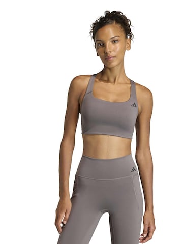 ADIDAS PERFORMANCE Bustier Sport-BH 'Optime' in Grau: Vorderseite