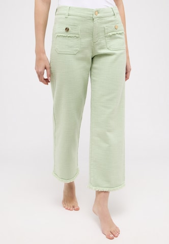 ÆNGELS Wide leg Pants in Green: front