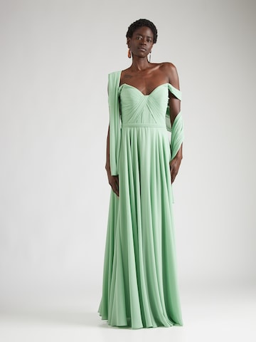 Robe de soirée mascara en vert : devant