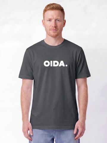 Watapparel Shirt 'Oida' in Grijs: voorkant
