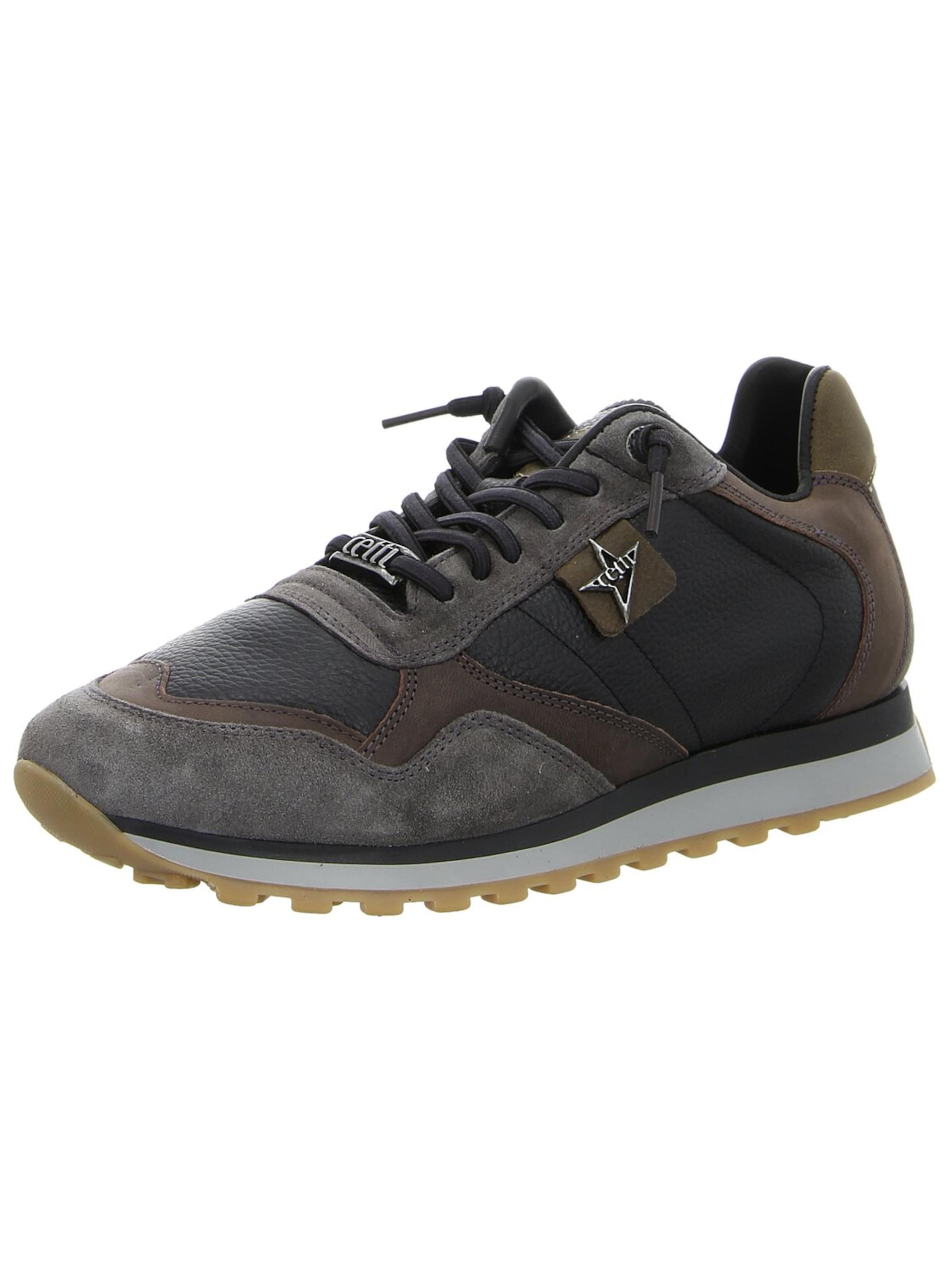 Cetti Athletic Lace-Up Shoes 'Herren Sneaker C848 ANTE NAPA NEGRO Echt Leder in schwarz' in Black: front