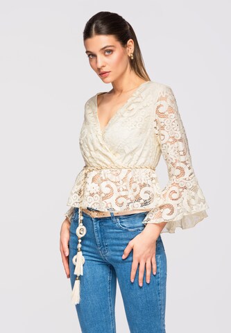 Ombre Blouse in Beige: front