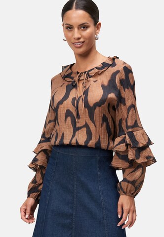 zero Bluse in Braun: Vorderseite