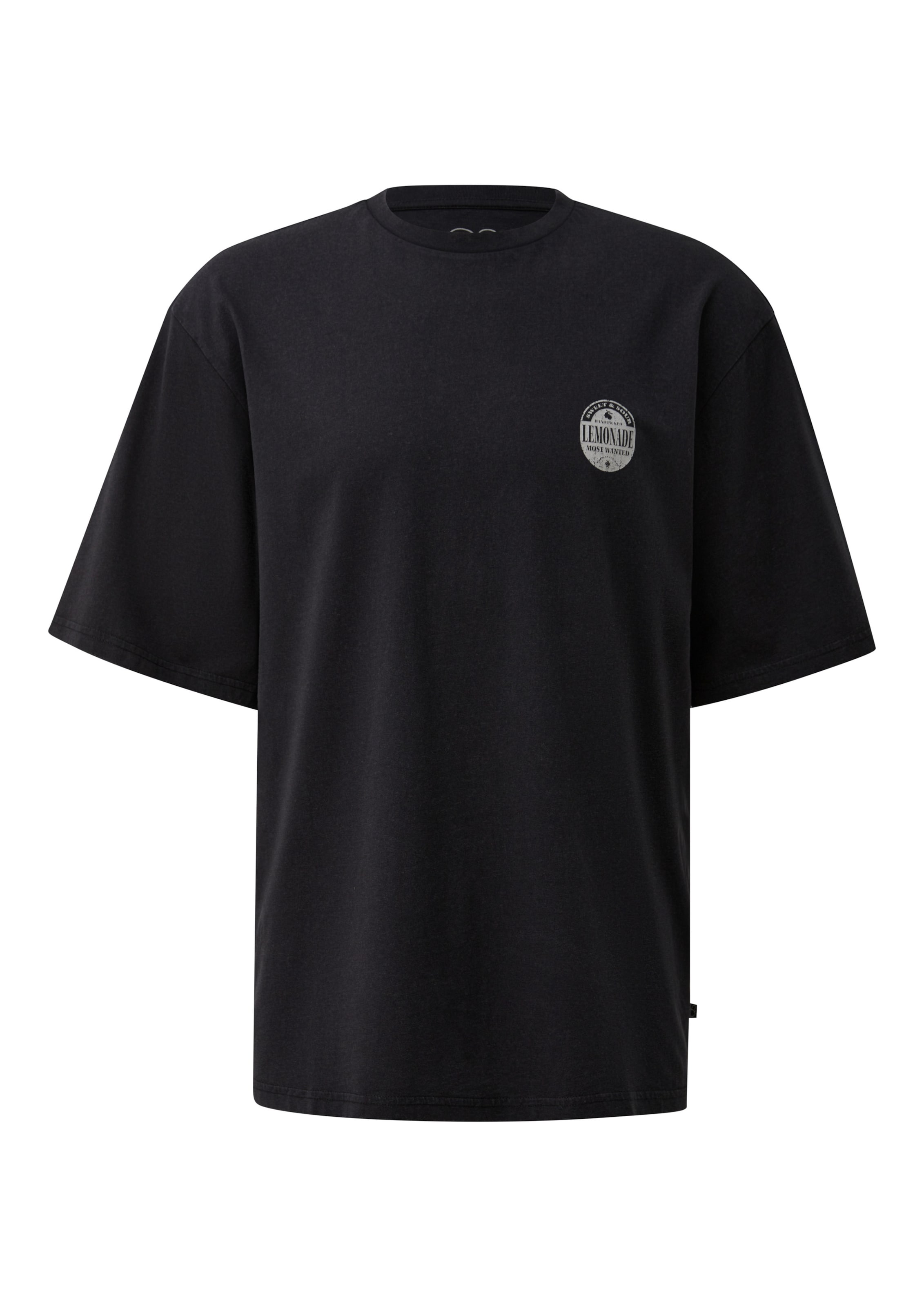 T-Shirt QS en noir : devant
