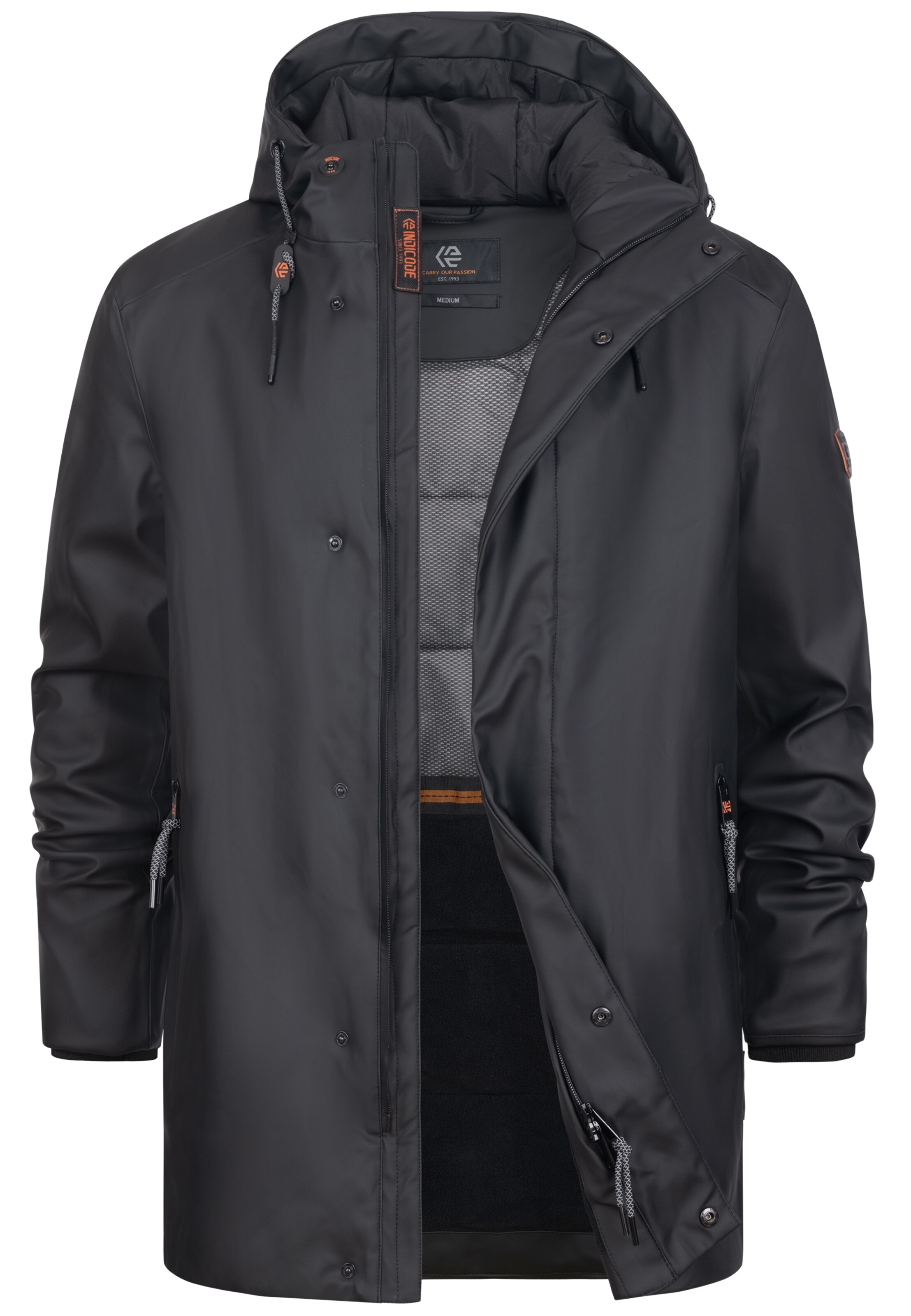 INDICODE JEANS Winterjas in Zwart: voorkant