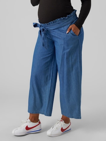 MAMALICIOUS Regular Trousers 'VIBBE' in Blue: front