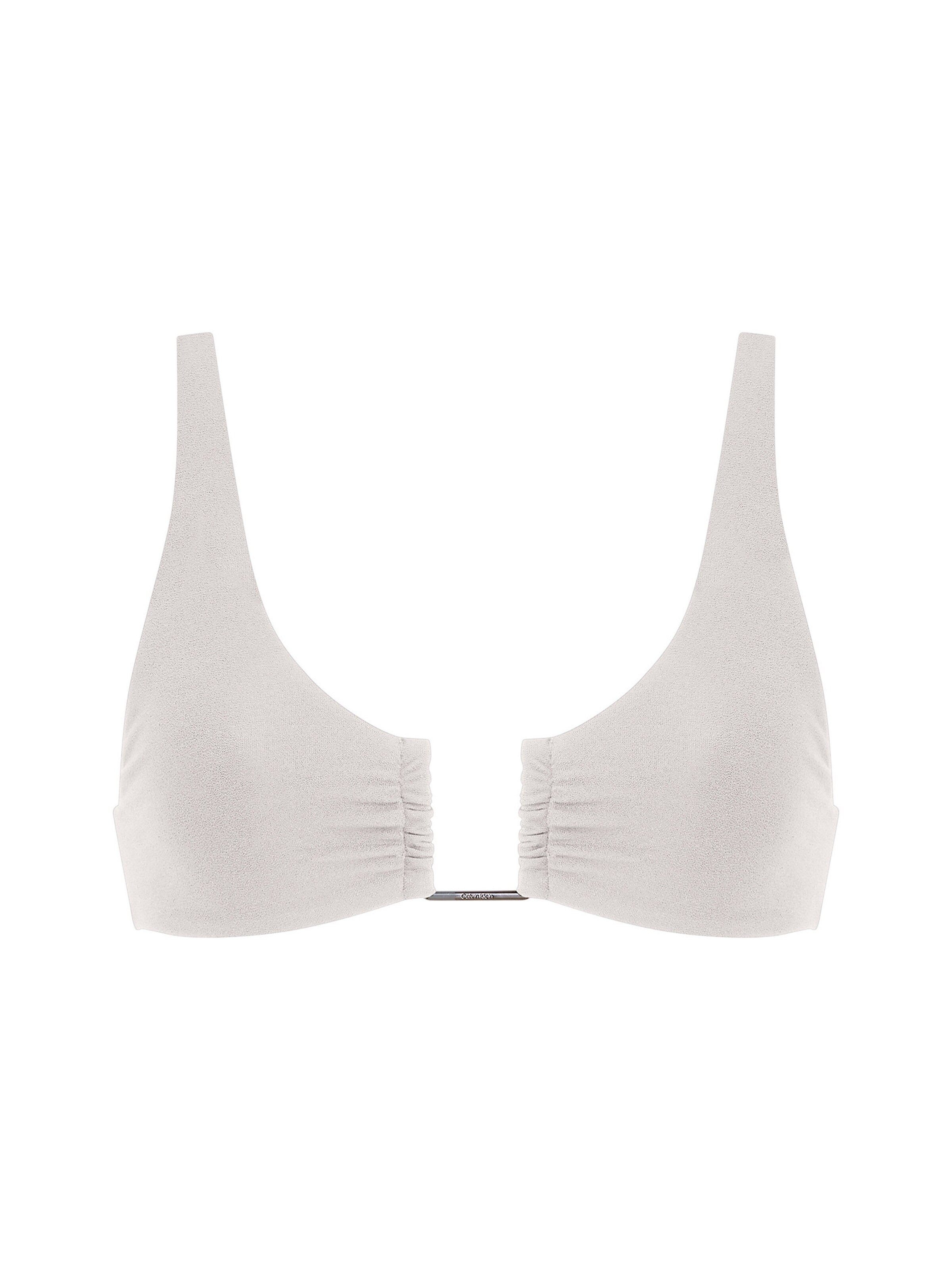 Calvin Klein Swimwear Triangle Bikini top 'Wire' in White: front